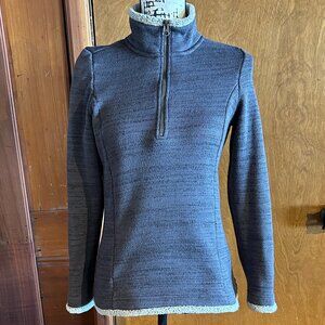 KÜHL Quarter-Zip Pullover Sweater, Dark Gray with Marled Effect, Sz XS